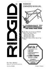 RIDGID WORK-N-HAULIT AC9930 Manual Del Usuario