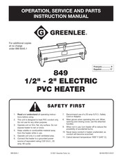 Greenlee 849 Manual De Instrucciones De Operación