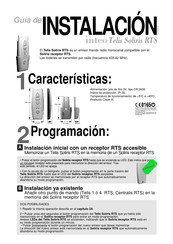 Somfy inteo Telis Soliris RTS Guia De Instalacion