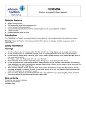 Johnson Controls PG9350SL Manual Del Usuario