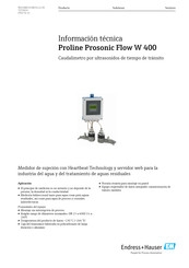 Endress+Hauser Proline Prosonic Flow W 400 Información Técnica