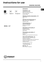 Indesit WIXXL 127 Instrucciones Para El Uso