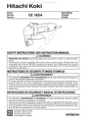 Hitachi Koki CE 16SA Instrucciones De Seguridad Y Manual De Instrucciones