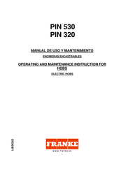 Franke PIN 320 Manual De Uso Y Mantenimiento