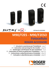 Roger Technology M90/F2ES Instrucciones Y Advertencias Para El Instalador