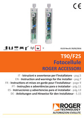 Roger Technology T90/F2S Instrucciones Y Advertencias Para El Instalador