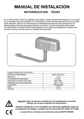 VDS TEKNO Serie Manual De Instalación