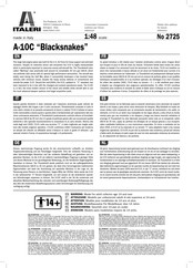 Italeri A-10C Blacksnakes Instrucciones De Montaje