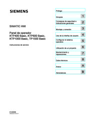 Siemens SIMATIC HMI KTP600 Basic Instrucciones De Servicio