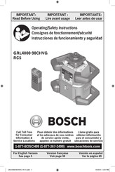 Bosch GRL4000-90CHVG Instrucciones De Funcionamiento Y Seguridad