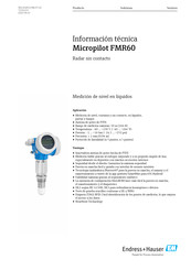 Endress+Hauser Micropilot FMR60 HART Información Técnica