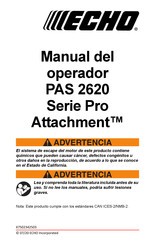 Echo Pro Attachment PAS-2620 Manual Del Operador