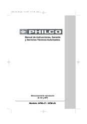 Philco APM-J9 Manual De Instrucciones, Garantia Y Servicio Tecnico Autorizado