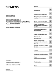 Siemens SINUMERIK 840D sl Manual De Puesta En Marcha