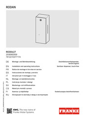 Franke RODAN RODX627 Instrucciones De Montaje Y Servicio