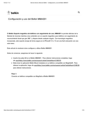 Belkin MMA001 Guía De Configuración Y Uso