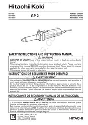 Hitachi Koki GP 2 Instrucciones De Seguridad Y Manual De Instrucciones