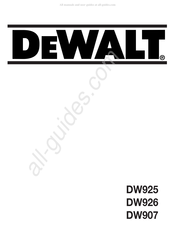 DeWalt DW926 Manual Del Usuario