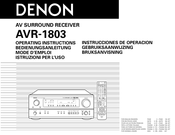 Denon AVR-1803 Instrucciones De Operación