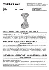 Metabo HPT WH 36DC Instrucciones De Seguridad Y Manual De Instrucciones