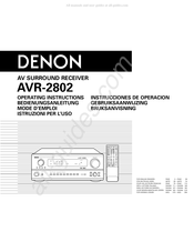 Denon AVR-2802 Instrucciones De Operación