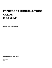 Sharp MX-C407P Guia Del Usuario