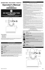 Genuine Factory Parts 49M4260G953 Manual Del Operador