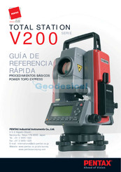 Pentax TOTAL STATION V200 Serie Guía De Referencia Rápida