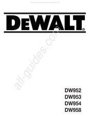 DeWalt DW952 Manual Del Usuario