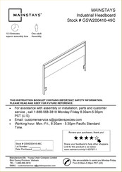 Mainstays GSW200416-49C Instrucciones De Montaje