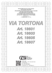 Gessi VIA TORTONA 18607 Manual Del Usuario