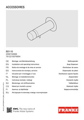 Franke SD110 Instrucciones De Montaje Y Servicio