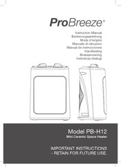 ProBreeze PB-H12 Manual De Instrucciones