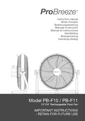 ProBreeze PB-F10 Manual De Instrucciones