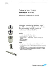 Endress+Hauser Solitrend MMP40 Información Técnica