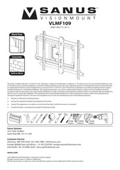 Sanus VisionMount VLMF109 Manual Del Usuario