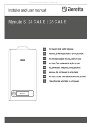Beretta Mynute S 24 C.A .I. E Instrucciones De Instalacion Y Uso
