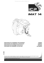 ICP iMAT 14 Instruciones De Instalación Y De Servicio