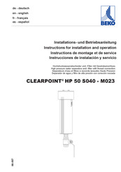 Beko CLEARPOINT HP 50 M023 Instrucciones De Instalación Y Servicio