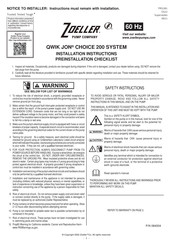 Zoeller QWIK JON CHOICE 200 Instrucciones De Instalación