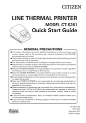 Citizen CT-S281 Guia De Inicio Rapido