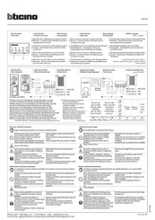 Bticino 346250 Manual De Instrucciones