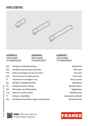 Franke KREUZBERG AQRM905 Instrucciones De Montaje Y Servicio