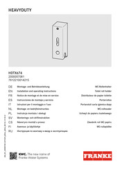 Franke HEAVYDUTY HDTX674 Instrucciones De Montaje Y Servicio