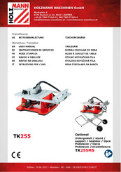 HOLZMANN MASCHINEN TK255MS Instrucciones De Servicio