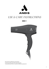 Andis HVS-1 Instrucciones De Uso Y Cuidado