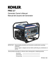 Kohler PRO 3.7 Manual Del Usuario