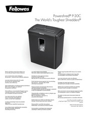 Fellowes Powershred P-30C Manual De Instrucciones