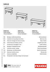 Franke SIRIUS SIRX755 Instrucciones De Montaje Y Servicio