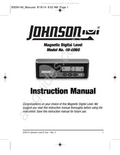 Johnson Level & Tool 40-6060 Manual De Instrucciones